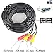 RCA Plug DC Power Cord Video AV Extension Cable for CCTV Security Car Tuck Bus Trailer Reverse Parking Backup Camera 5 Meters 16ft by HitCar