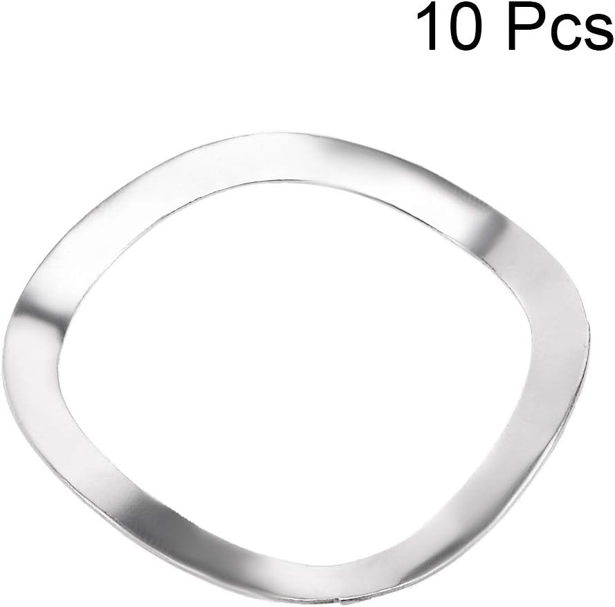 sourcing map 10Pcs 0.98" x 1.22" x 0.01" 304 Stainless Steel Wave Spring Washer for Screw Bolt, 25mmx31mmx0.3mm - Image 3
