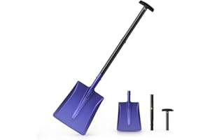 ORIENTOOLS Snow Shovel Aluminum 3 Piece Collapsible Snow Shovel with Extendable Handle 30-38 Inch, Portable Lightweight Sport Utility Shovel for Cars, Camping, Garden, Snowmobiles and Mud (9.8" Blade)