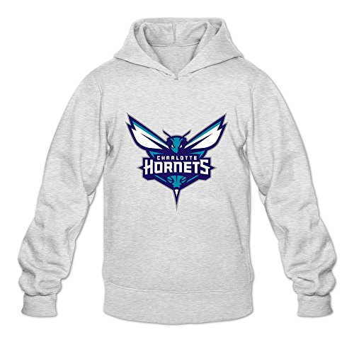 Men's Charlotte Hornets Logo Long Sleeve Hoodies Sweatshirt Ash Size XL Design By Rahk