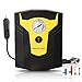 DBPOWER 12V DC Portable Electric Auto Air Compressor Pump to 150 PSI, Tire Inflator with Gauge, 3 High-air Flow Nozzles & Adaptors for Cars, Bicycles and Basketballs (Black and Yellow)