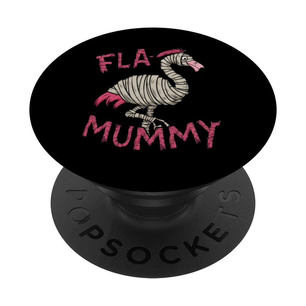 Pink Flamingo Mummy Costume Halloween Fla Mummy PopSockets Swappable PopGrip