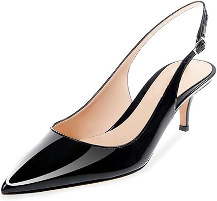 pointed toe slingback kitten heels