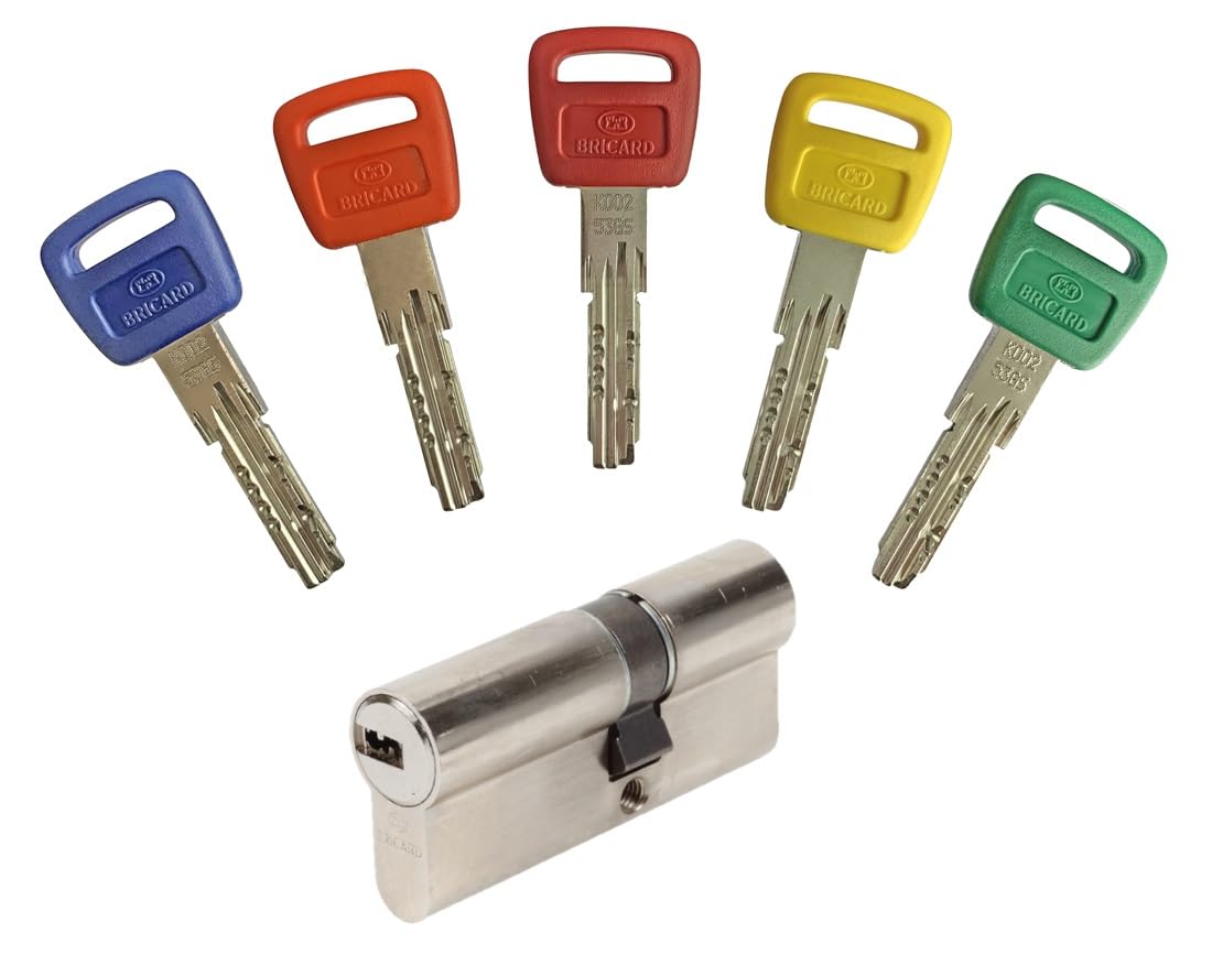 Bricard Olympia Cylinder 30+40 Disengageable 5 Keys Silver