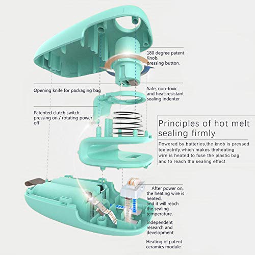 2 in 1 Bag Sealer & Cutter, Handheld Mini Food Bags Sealer, Kitchen Sealer Smart Sealing & Cutter Small Sealers Machine for Chip Food Snack Storage Bags