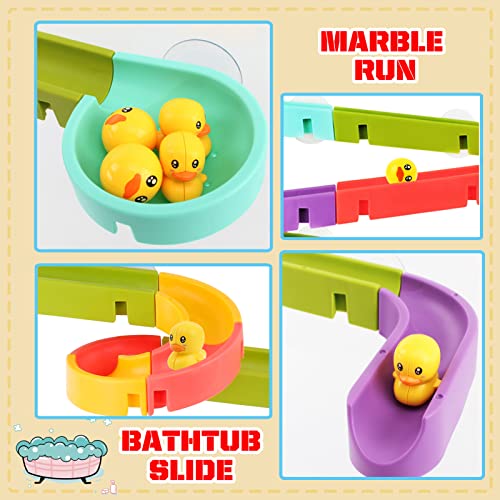 Bath Toy, HENGPHY 39PCS Bathtub Toys with Marble Run, Automatic Shower