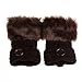 Beautyvan， Fashion Women Warm Winter Faux Rabbit Fur Mittens Wrist Fingerless Gloves (Coffee)