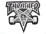 THRASHER Skate Goat Pentagram Iron On Sew On Skater Punk Embroidered Patch