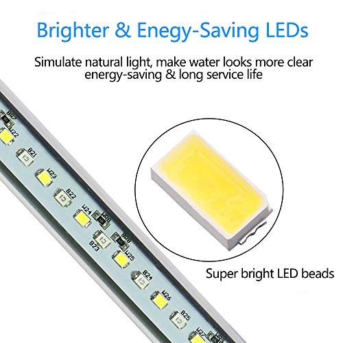 MingDak Submersible LED Aquarium Light,Fish Tank Light with Timer Auto On/Off, White & Blue LED Light bar Stick for Fish Tank, 3 Light Modes Dimmable,11W,18.5 Inch - Thumbnail 4