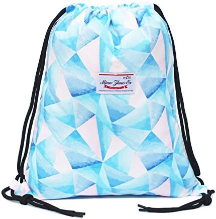 Alpaca Go Drawstring Bag Water Resistant Floral Leaf Lightweight Gym Sackpack for Hiking Yoga Gym Swimming Travel Beach (K)