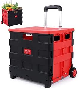 NBRTT Caja rodante con Ruedas, Carro Plegable móvil con Tapa