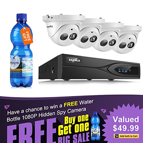 SANNCE-8-CH-1080P-POE-NVR-Security-Camera-System-and-1080P-IP-Camera-2MP-HD-Mini-Dome-Network-Camera-with-Built-in-Microphone-for-Clear-Audio-Array-LED-for-100ft30m-night-vision