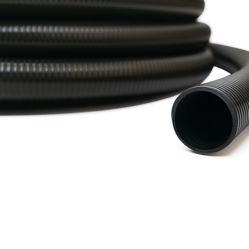 HeRo24 Professional 40mm Pond Hose, 10m, PVC, Black, UV-Resistant, Glueable, 6 Bar Pressure, V Type