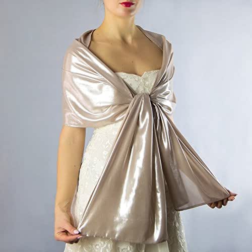 Chal chiffon color bronce gris beige dorado novia boda novia para