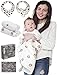 2 Muslin Swaddle Blankets + 2 Baby Bibs by HealthySam - Super Soft Breathable Cotton Baby Blankets for Nursery - Multi Use - Burp Cloth - One Size - Great For Baby Boy or Girl