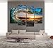 Cao Gen Decor Art-S70448 4 panels Wall Art Waves Painting on Canvas Stretched and Framed Canvas Paintings Ready to Hang for Home Decorations Wall Decor
