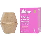 Ethique Glowing - Solid Face Exfoliator for Dull Skin -Vegan, Zero-Waste, Plastic-Free, Cruelty-Free, 3.9 oz (Pack of 1: 2 bars)
