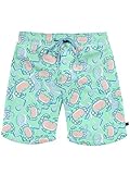 Men's Crab Print Swimming Trunks - Short Fitted Neon Swim Trunks