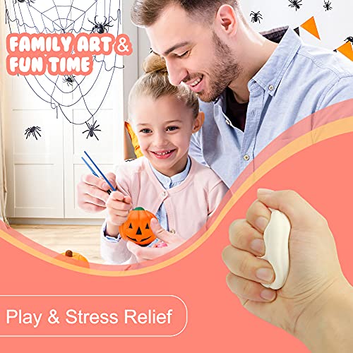 LovesTown DIY Pumpkin Squishies, 6 PCS Halloween Squishes Pumpkins Paint Your Own Squishies Kids Halloween Crafts for Halloween Thanksgiving Party Favors