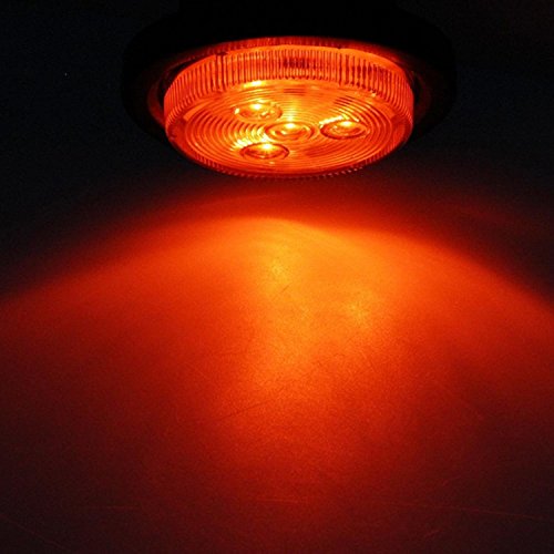 Catinbow 5 x Red Trailer Truck Marker Light 2.5" 4 LED Round Side Marker Light