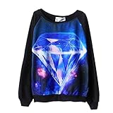 ETOSELL Women Girls Banana Print Sweater Blouse Long Sleeve Sweatshirt Tops