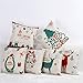 Tailbox Decorative Santa Claus Throw Pillow Covers Merry Christmas Series Cotton Linen Square Throw Pillow Case Xmas Decorations Cushion Cover for Home Office Sofa Couch 18