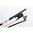 Yinfente 4/4 Cello Bow Carbon Fiber Fluer-de-lys Inlay Full size Well Balanced Natural Horse Hair Cello parts (4/4)