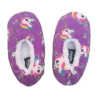 Confetti and Friends Fuzzy Slippers with Sherpa Lining - Pretty Unicorns - S