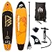 Aqua Marina 340-18FUS Fusion Stand Up Inflatable SUP Paddle Board, Orange, 10'