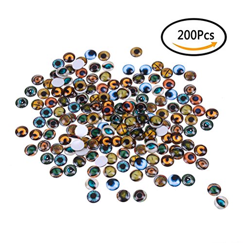 Mixed Color Lucky Evil Eye Glass Flatback Scrapbooking Dome Cabochons 10mm Dragon Eyes Accessory for Jewelry Pendant Settings 200PCS