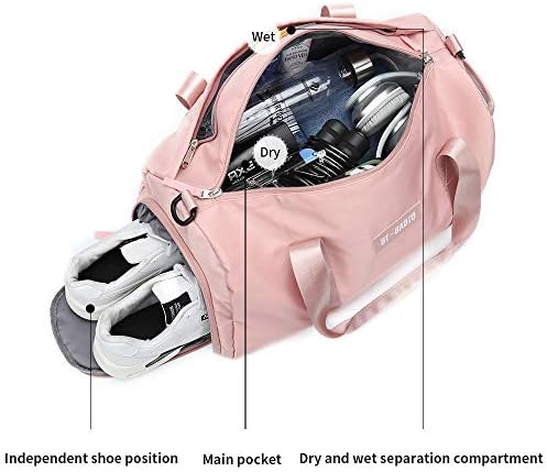 Small Sports Gym Bag for Women, Waterproof Weekender Travel Duffel Bag for Women & Men, Overnight Tote Carry On Bag with Shoes Compartment & Wet Pocket 3 Small Sports Gym Bag for Women, Waterproof Weekender Travel Duffel Bag for Women & Men, Overnight Tote Carry On Bag with Shoes Compartment & Wet Pocket
