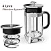 French Press, Ymiko French Coffee Press (8 Cup, 1 liter, 34 Oz) French Press Coffee Maker with 4 Filter System, 304 Grade Stainless Steel & Heat Resistant Borosilicate Glass, Easy Cleaning