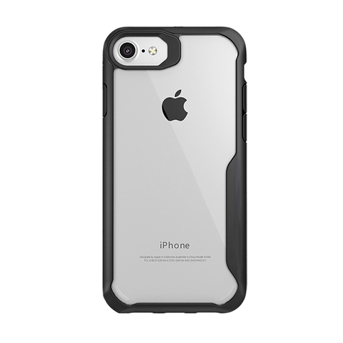 Clear iPhone 7 case,VIEE iphone 7 case Slim Fit Soft TPU Rubber Bumper with Clear PC Hard Back Protective Shockproof Cover for iPhone 6 /6s/7/8 4.7 inch (Black)