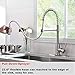 VAPSINT Modern Commercial Lead-Free Pull Down Sprayer Spring Brushed Nickel Kitchen Faucet, Single Handle Kitchen Sink Faucets with Deck Plate