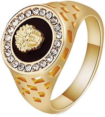 Mens Jewelry Gold European and American Medusa Lion Head Rings