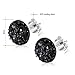 925 Sterling Silver Black Stud Earrings for Women and Men - Round Hypoallergenic Earrings (8mm)