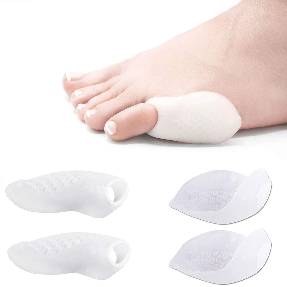 PEDIMEND 4PCS of Silicone Gel Tailor's Bunion Pads | Soft Gel Bunionette Pad | Bunions Treatment | Provide Pain Relief for Blister/Callus/Hammer Toe | for Men & Women | Foot Care