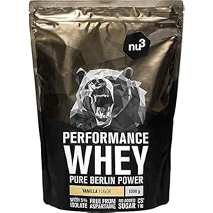 nu3 Performance Whey Protein – Vanille Flavor 1 kg eiwitpoeder – eiwitpoeder met goede oplosbaarheid – 22,5 g eiwit per…
