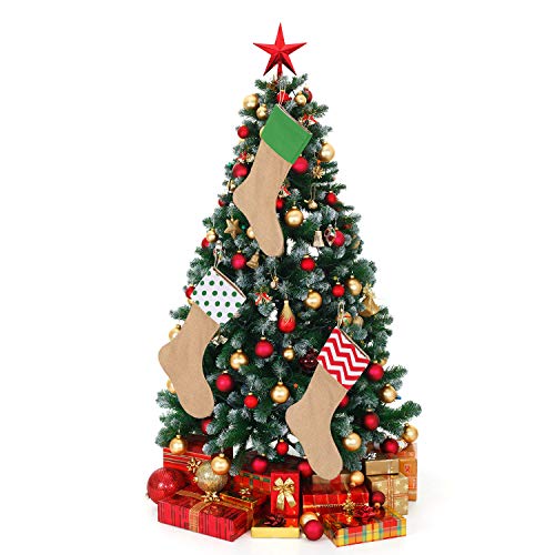 Sumind 6 Packs Burlap Christmas Stockings For Christmas
