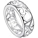 BOHG Jewelry Womens 925 Sterling Silver Plated Fashion Hollow Love Eternity Ring Engagement Wedding Band
