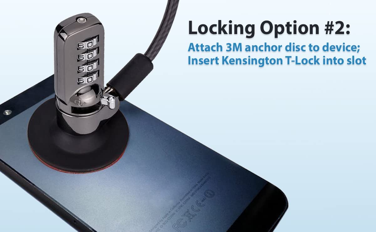 (Combo Lock) Universal Anti-Theft Security Hardware Cable Combination Lock Kit for Laptop, MacBook, iPad, Tablets, Can Secure Virtually Anything