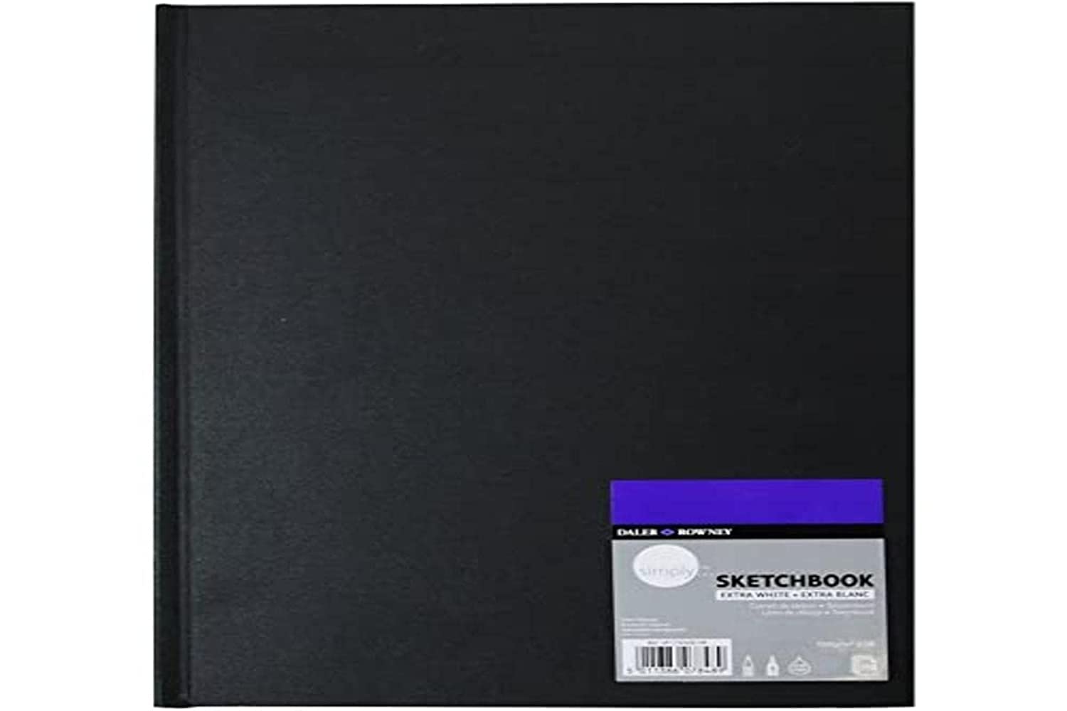 Daler-Rowney Simply Sketchbook, Medium Grain, 100 gsm, 65lb, Hardback, A4 - approx. 8.3 x 11.7in - 21 x 29.7 cm, Extra White, 110 Sheets
