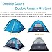 Topnaca 2 3 Person 3 Season Backpacking Tents for Camping, Ultralight Waterproof Vestibule Awning Two Doors Double Layer with Aluminum Rods for Hiking Beach Outdoor Family Adventure (Azure, 3 Person)