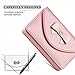 FYY Handmade Premium Leather Business Name Card Case Universal Card Holder with Magnetic Closure (Hold 30 pics of Cards) Rose Gold