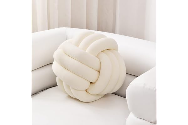 Sioloc Soft Knot Ball Pillows,Round Throw Pillow Cushion Home Decoration Plush Pillow,Throw Knotted Pillow Handmade Round Plu