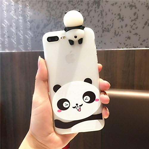 Dealetech Cartoon Squishy Panda iPhone 6 Plus/ 6S Plus Cover, 3D Cute TPU Soft Silicone Squishy Cute Panda Phone Case for iPhone 6/6S/7/7 Plus (1, For iPhone 7)