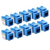 Cable Matters UL Listed 10-Pack Cat6 RJ45 Keystone Jack (Cat 6, Cat6 Keystone Jack) in Blue