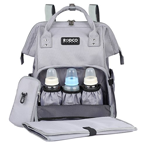 Baby Diaper Bag Backpack, Rodco Global Multi-Function, Durable,
Waterproof Diaper Organizer Maternity Bag with Changing Pad, Stroller
Straps for Mom and Dad, Grey Baby Diaper Bag Backpack, Rodco Global Multi-Function, Durable,
Waterproof Diaper Organizer Maternity Bag with Changing Pad, Stroller
Straps for Mom and Dad, Grey