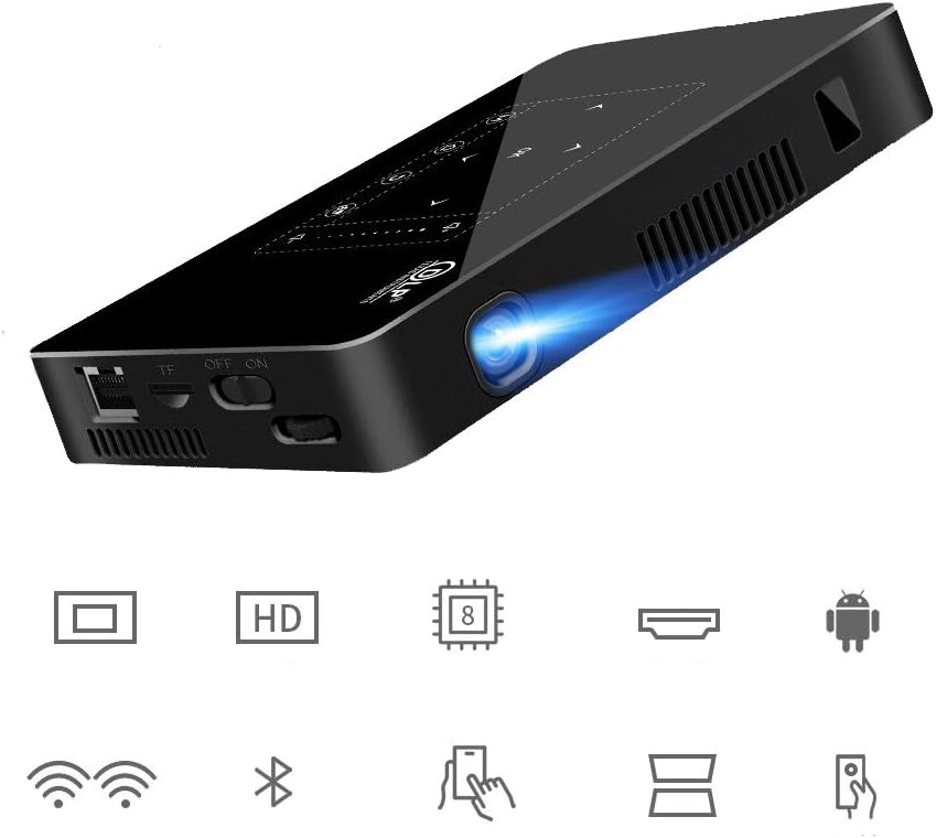 Mini DPL Projector HD Video Projector 200ANSI lumens with Keystone correction ±45° LED Portable Home Theater Projector Supported 1080P 4k Suitable for Business office and home