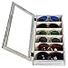 MyGift Torched Wood 6 Slot Sunglasses & Eyewear Display Storage Case w/Clear Acrylic Magnetic Closure